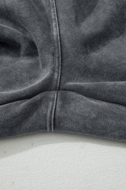 Medium Grey Mineral Wash Jogger Style High Waist Pants