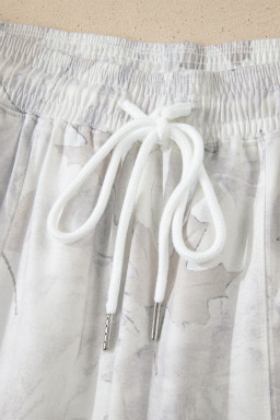 Beige Camo Print Baggy Drawstring Jogger Sweatpants