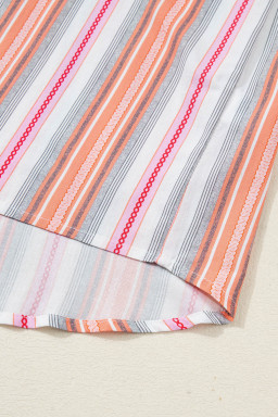 Pink Stripe Button up Short Sleeve Shirt