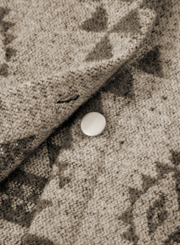 Gray Western Aztec Print Color Block Patchwork Drawstring Hooded Shacket