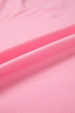 Bonbon Solid Color V Neck Short Puff Sleeve Blouse