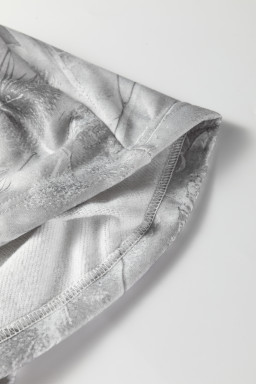 Gray Plus Size Camouflage Woodland Print Oversized Sporty Hoodie