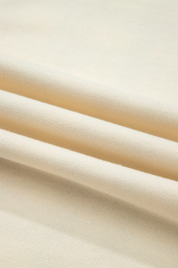 Beige Plaid Patchwork Side Slit Sweatshirt