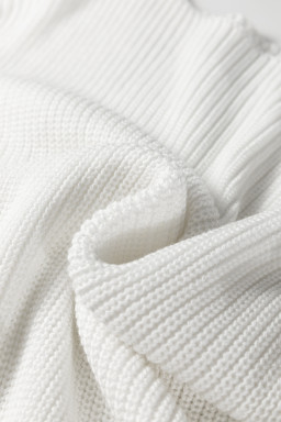 White Asymmetric Neck Drop Shoulder Baggy Slouchy Sweater