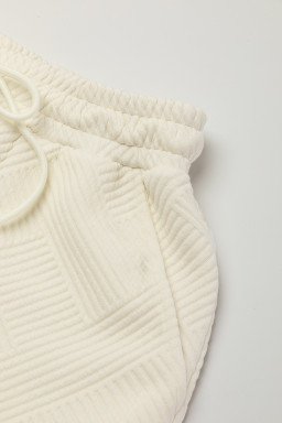 Apricot Textured Short Sleeve Top and Shorts Set