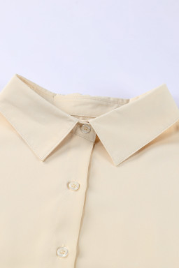 Apricot 3/4 Puff Sleeve Oversize Shirt