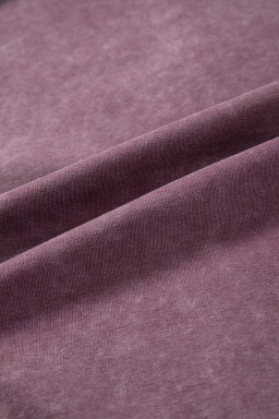 Red Sandalwood Mineral Wash Exposed Seam Side Slit Sweatshirt