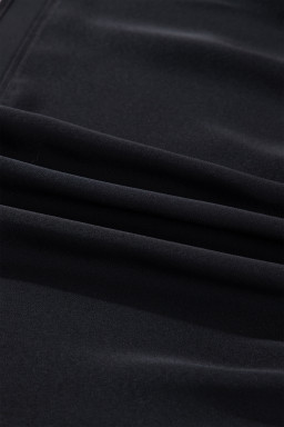 Black Flounced Bracelet Sleeve V Neck Tiered Maxi Dress