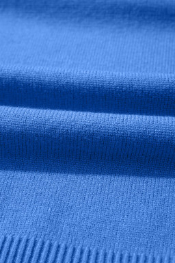 Sky Blue Solid Color Knit Loose Bracelet Sleeve Dolman Sweater