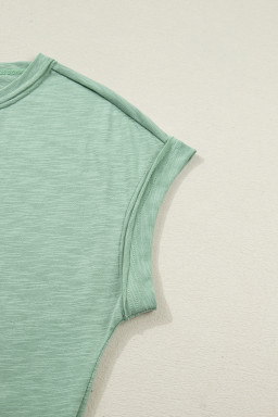 Canton Cuffed Short Sleeve Tee Raw Seam Patch Pocket Drawstring Pants Set