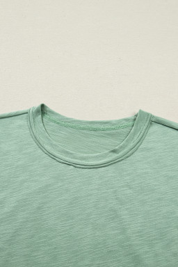 Canton Cuffed Short Sleeve Tee Raw Seam Patch Pocket Drawstring Pants Set