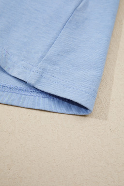 Sky Blue Mineral Wash Elastic Waist Tank Dress with Side Pockets