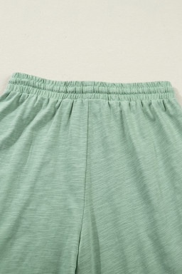 Canton Cuffed Short Sleeve Tee Raw Seam Patch Pocket Drawstring Pants Set