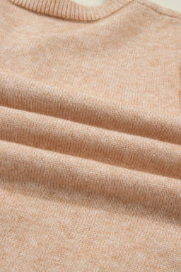 Oatmeal Ruffle Trim Gold Button Sweater Cardigan