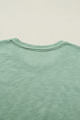 Canton Cuffed Short Sleeve Tee Raw Seam Patch Pocket Drawstring Pants Set