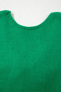 Bright Green Bow Backless Bubble Sleeve Sweater