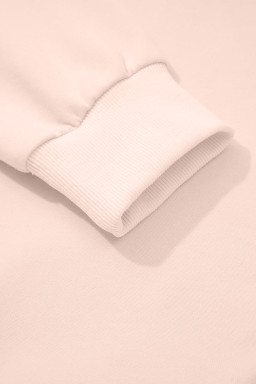 Apricot Pink Oversize Mock Neck Sweatshirt