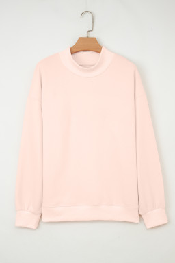 Apricot Pink Oversize Mock Neck Sweatshirt