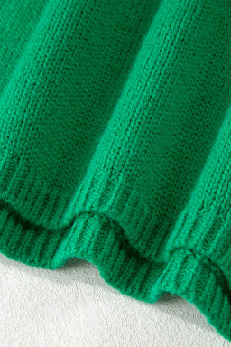 Bright Green Bow Backless Bubble Sleeve Sweater