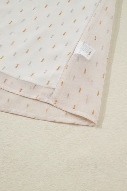 Beige Metallic Jacquard Short Sleeve Shirt