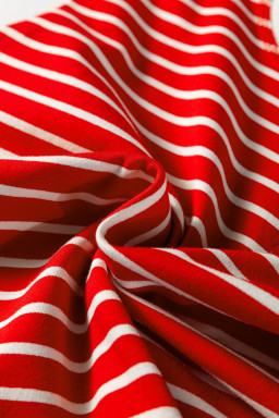 Red Stripe Ribbed Round Neck Trim Loose Tank Top