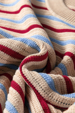 Khaki Stripe Drop Shoulder Cropped Long Sleeve Fall Sweater