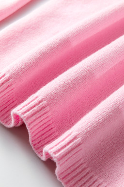 Pink Solid Color Knit Loose Bracelet Sleeve Dolman Sweater