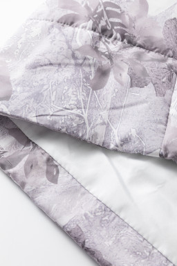 Gray Camo Leaf Print Winter Puffer Vest