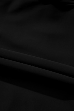 Black Solid Color Ruffle Detail Crossed Cutout Slim Tankini 2pcs Swimsuit