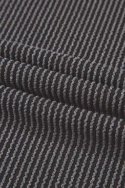 Carbon Grey Ribbed Knit Patched Pocket Wide Leg Overalls