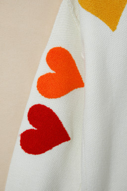 White Chenille Graphic Drop Shoulder Holiday Sweater