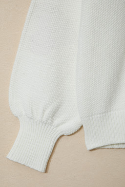 White Chenille Graphic Drop Shoulder Holiday Sweater