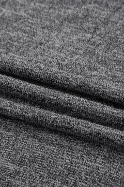 Dark Grey 3pcs V Neck T Shirt Ribbon Knot Pants Open Duster 3pcs Lounge Set