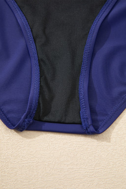 Blue Stripe Scoop Neck Adjustable Tankini and Matching Skort Bathing Suit