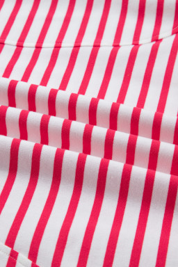 Red Stripe Drop Shoulder Half Sleeve T Shirt
