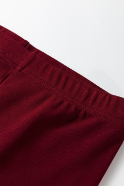 Red Stripe Pullover Hoodie Ribbed Solid Pants 2pcs Set Outfit