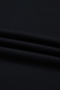 Black Floral Patchwork Short Sleeve T Shirt Loose Maxi Dress