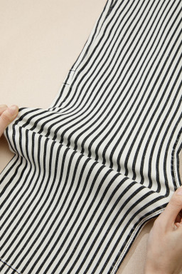 Black Stripe Patch Pocket High Waist Shift Denim Jeans