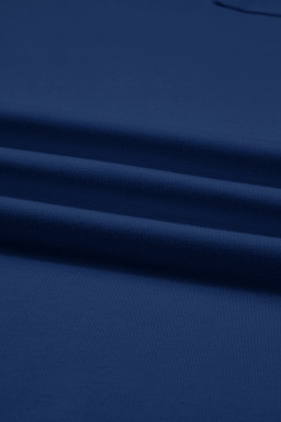 Sail Blue Plus Size Elastic Waist Asymmetrical Hem Loose Capris Pants