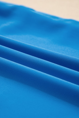 Blue Half Buttons Collared Elastic Waist Sleeveless Shirt Dress