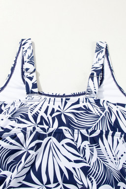 Blue Scoop Neck Adjustable Tankini and Matching Skort Bathing Suit