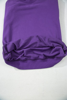 Tillandsia Purple Solid Color Oversized Mock Neck Sweatshirt