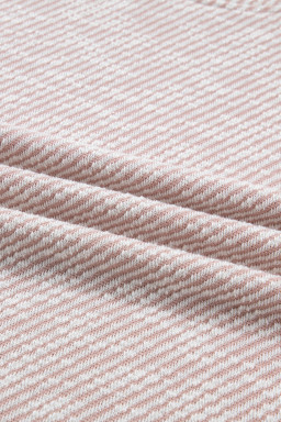 Light Pink Twilled Print Lace Trim Ruffled Short Sleeve Blouse