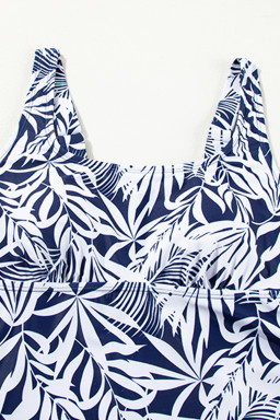 Blue Scoop Neck Adjustable Tankini and Matching Skort Bathing Suit