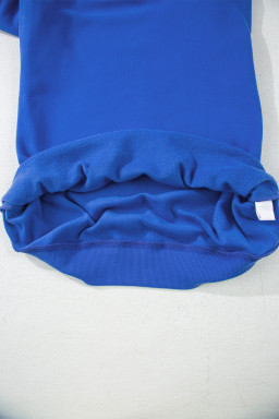 Dark Blue Solid Color Oversized Mock Neck Sweatshirt