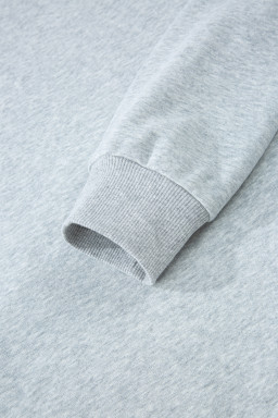 Gray Solid Color Oversized Mock Neck Sweatshirt