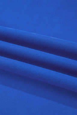 Dark Blue Solid Color Oversized Mock Neck Sweatshirt