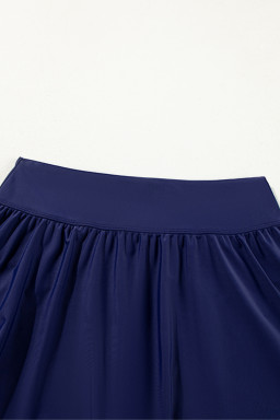 Blue Scoop Neck Adjustable Tankini and Matching Skort Bathing Suit