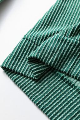 Dark Green MERRY Corded Long Sleeve Top and Pockets Pants Set