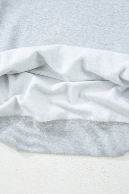 Gray Solid Color Oversized Mock Neck Sweatshirt